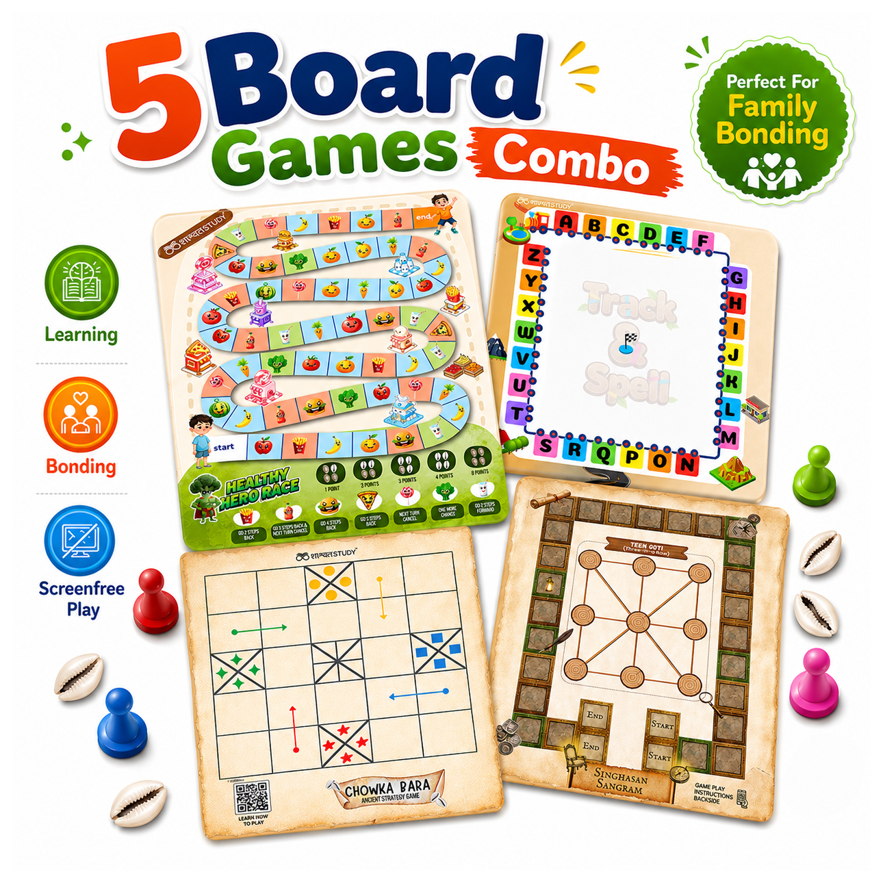 5 Board Games Combo (Age 5+)