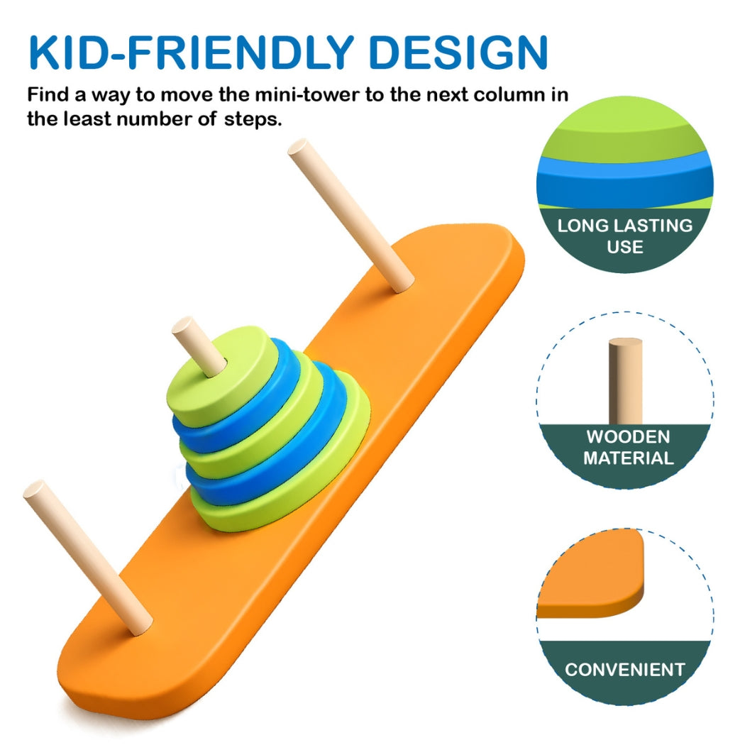 Tower of Hanoi Wooden Logic Puzzle